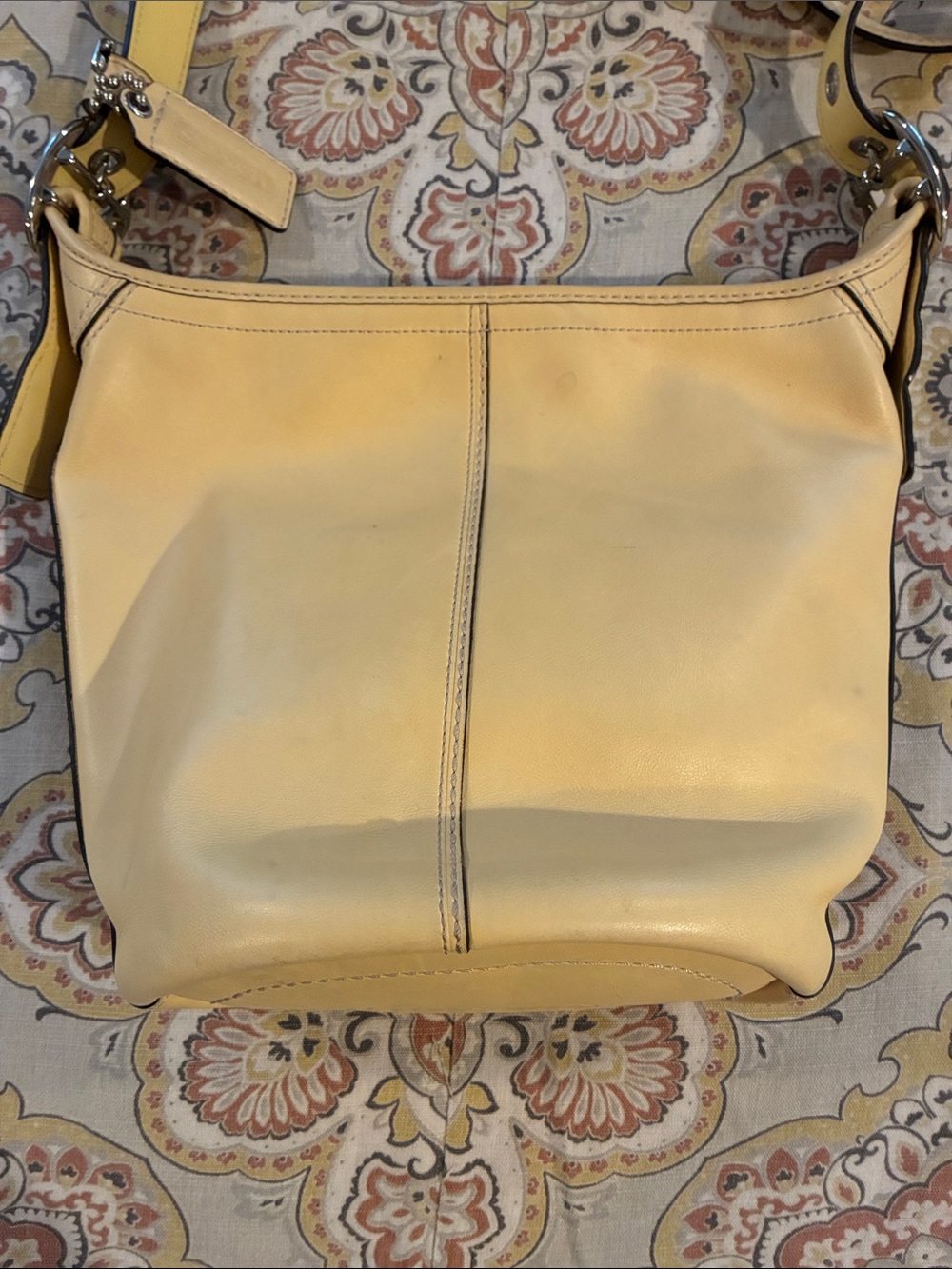 Coach Lemon Yellow Leather Shoulder Bag